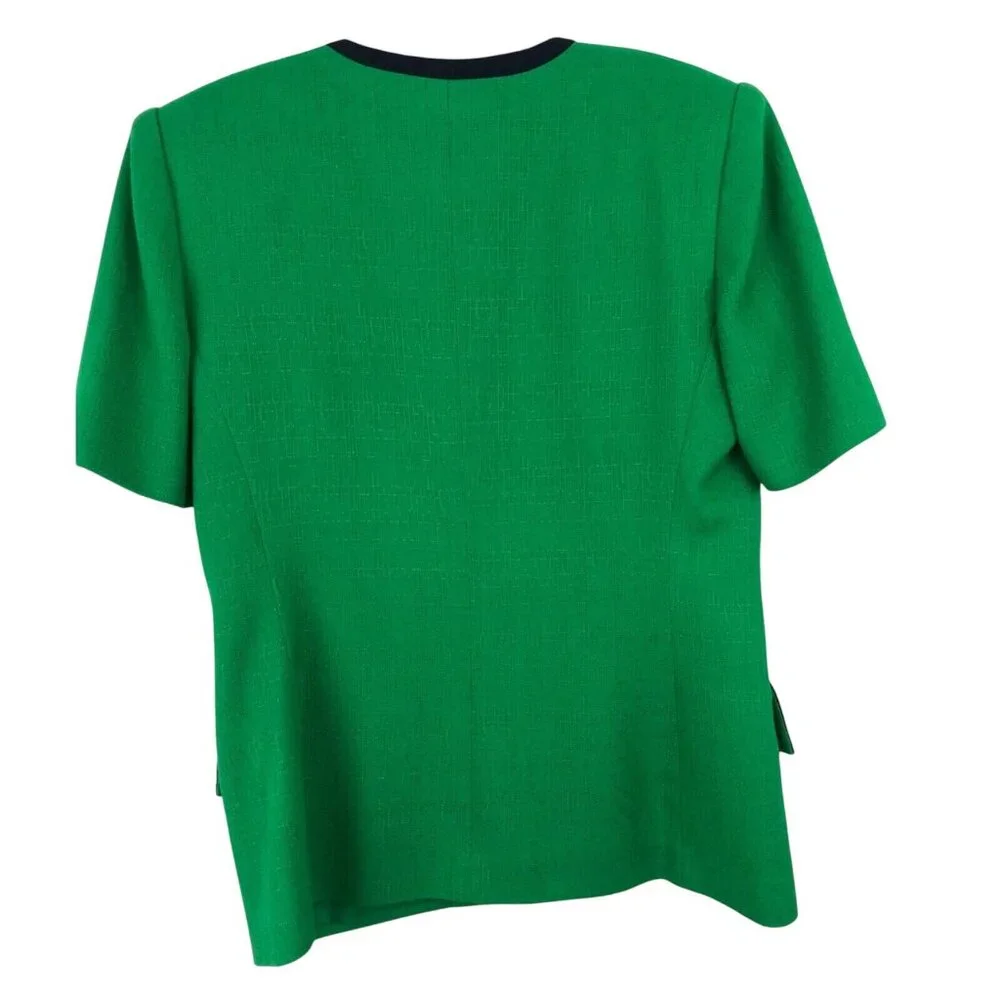 Kasper Skirt Suit 2 Piece Set Womens Size Petite 6P Green/Navy Blue - Picture 10 of 16